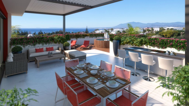 STUNNING BRAND NEW 2-BEDROOM GROUND FLOOR DUPLEX APARTMENT IN RIO REAL MARBELLA 